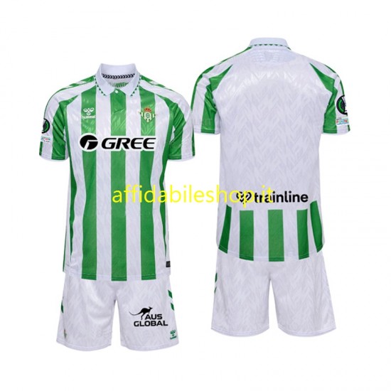 Maglia Real Betis 2024-2025 Bambino 3-13 anni Manica Corta, Gara Home