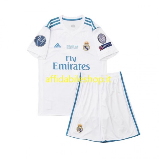 Maglia Real Madrid Retro 2017 Bambino 3-13 anni Manica Corta, Gara Home