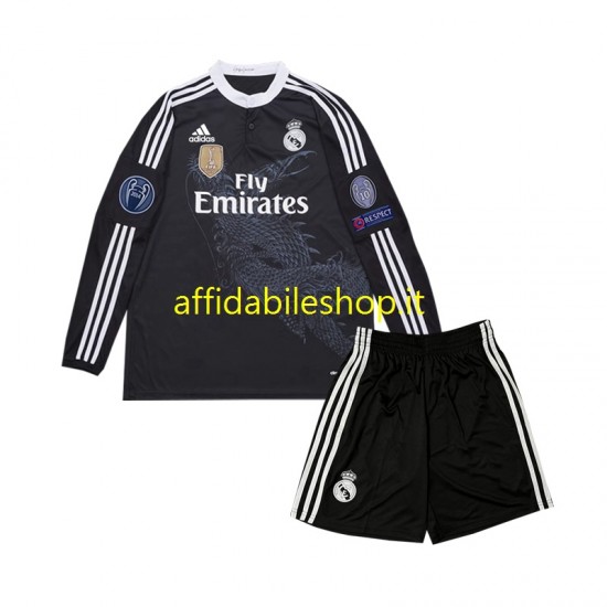 Maglia Real Madrid Retro 2014 Bambino 3-13 anni Manica Lunga, Gara Terza