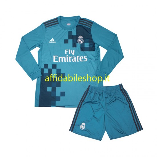 Maglia Real Madrid Retro 2017 Bambino 3-13 anni Manica Lunga, Gara Terza