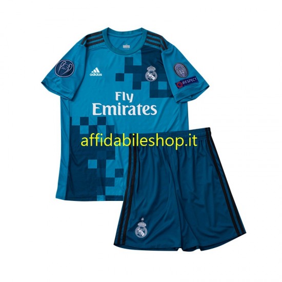 Maglia Real Madrid Retro 2017 Bambino 3-13 anni Manica Corta, Gara Terza