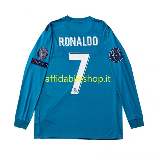 Maglia Real Madrid Cristiano Ronaldo 7 Retro 2017 Uomo Manica Lunga, Gara Terza