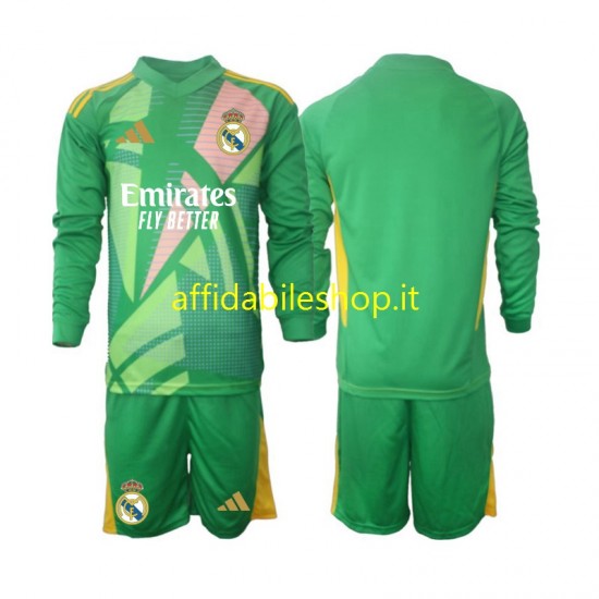 Maglia Real Madrid Portiere 2024-2025 Bambino 3-13 anni Manica Lunga, Gara Terza