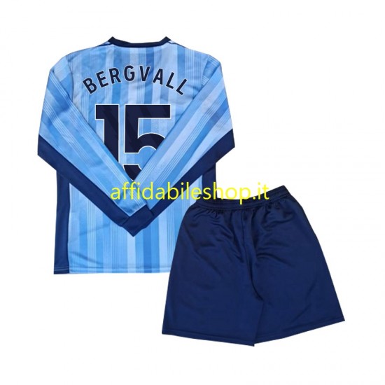 Maglia Tottenham Spurs Bergvall 15 2024-2025 Bambino 3-13 anni Manica Lunga, Gara Away