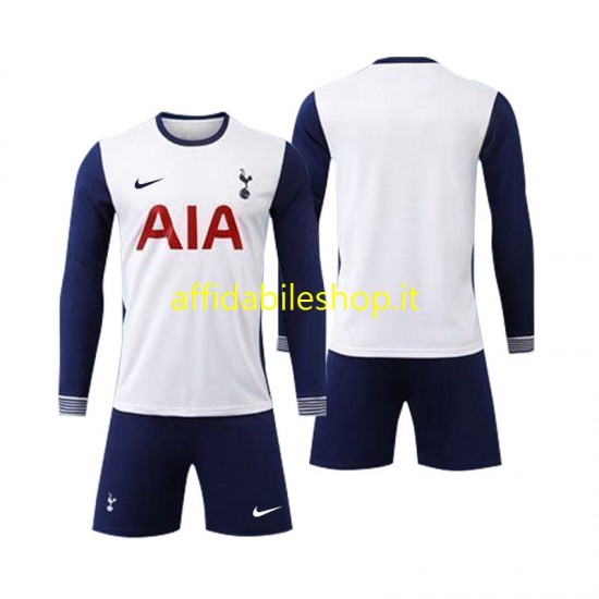 Maglia Tottenham Spurs 2024-2025 Bambino 3-13 anni Manica Lunga, Gara Home