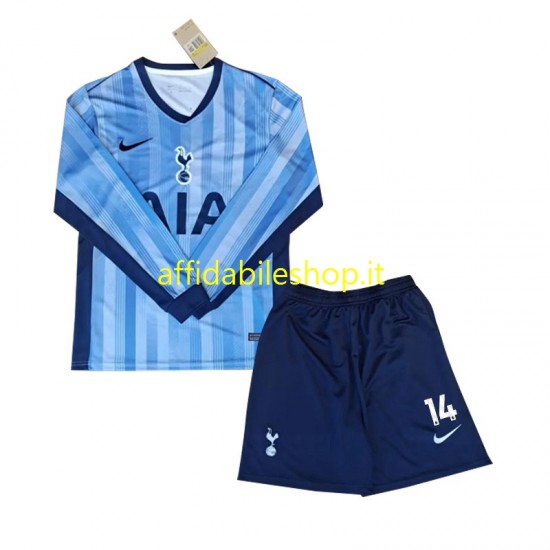 Maglia Tottenham Spurs Gray 14 2024-2025 Bambino 3-13 anni Manica Lunga, Gara Away