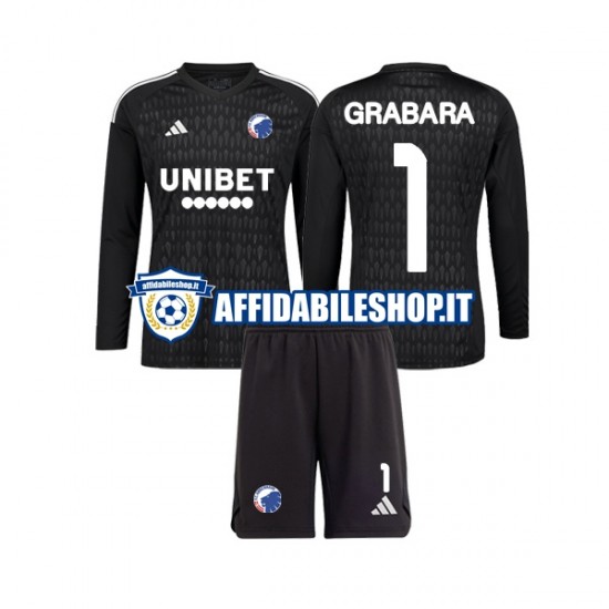 Maglia FC Copenhagen Portiere GRABARA 1 2023-2024 Bambino 3-13 anni Manica Lunga, Gara Away