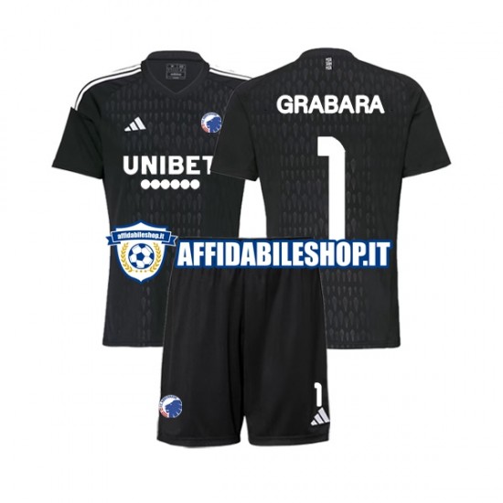 Maglia FC Copenhagen Portiere GRABARA 1 2023-2024 Bambino 3-13 anni Manica Corta, Gara Away