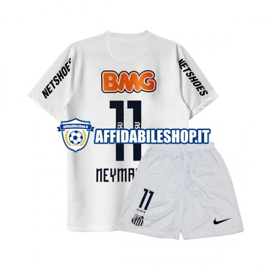 Maglia Santos Neymar JR 11 Retro 2011-2012 Bambino 3-13 anni Manica Corta, Gara Home