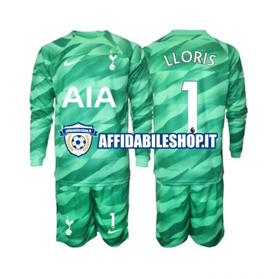 Maglia Tottenham Hotspur Portiere Hugo Lloris 1 2023-2024 Bambino 3-13 anni Manica Lunga, Gara Terza