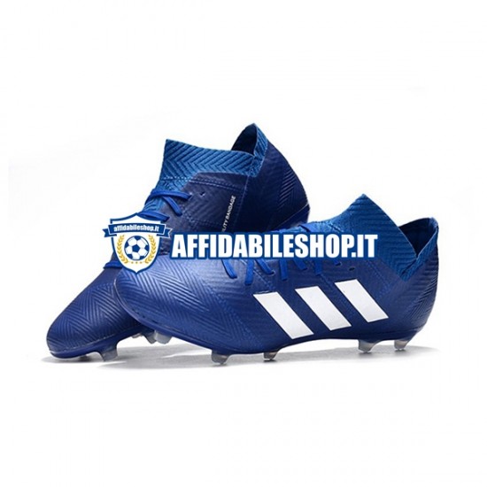 Blu Bianco Adidas Nemeziz8.1 FG Scarpe calcio