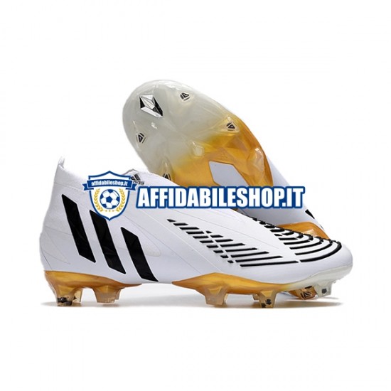 Bianco Nero Adidas Predator Edge Geometric FG Scarpe calcio