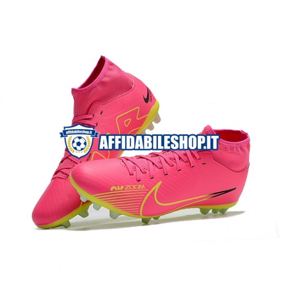 Rosa Verde Nike Air Zoom Mercurial Superfly IX Academy AG Scarpe calcio