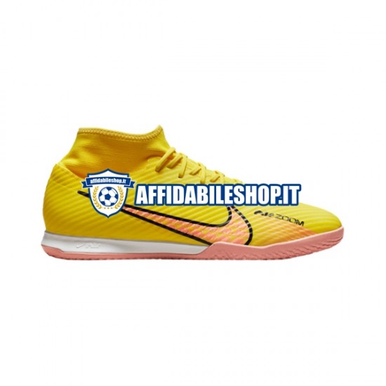 Rosa Giallo Nike Air Zoom Mercurial Superfly IX Academy IC Halle Lucent Scarpe calcio