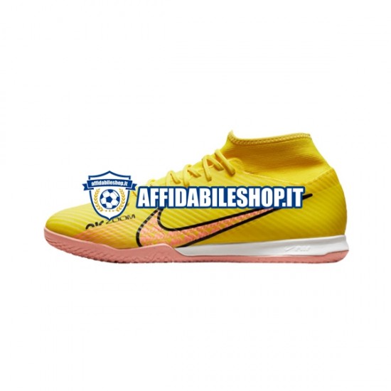 Rosa Giallo Nike Air Zoom Mercurial Superfly IX Academy IC Halle Lucent Scarpe calcio