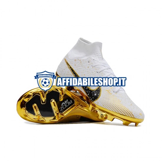 Giallo Bianco Nike Air Zoom Mercurial Superfly IX Elite Scarpe calcio