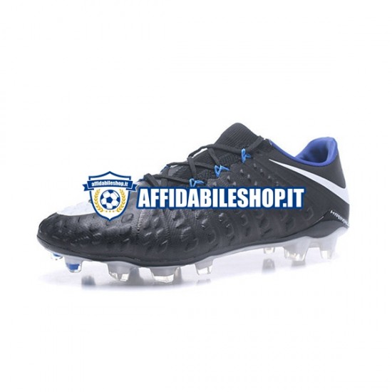 Bianco Nero Nike HyperVenom Phantom III Elite FG Scarpe calcio