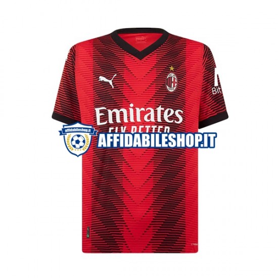 Maglia AC Milan Charles De Ketelaere 90 2023-2024 Bambino 3-13 anni Manica Corta, Gara Home