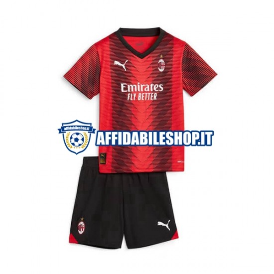 Maglia AC Milan 2023-2024 Bambino 3-13 anni Manica Corta, Gara Home