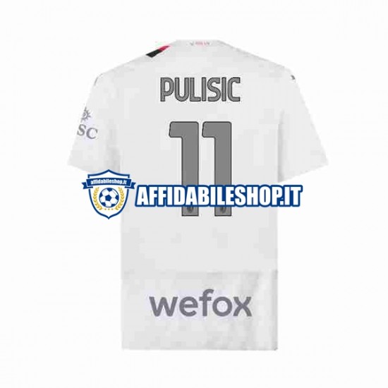 Maglia AC Milan Christian Pulisic 11 2023-2024 Uomo Manica Corta, Gara Away