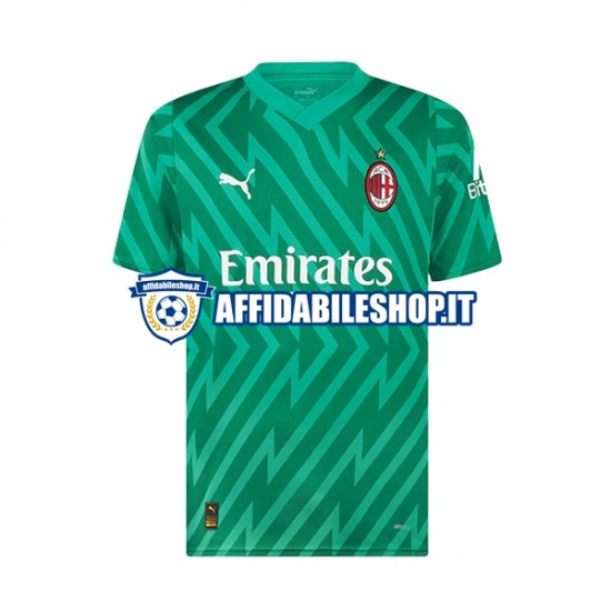 Maglia AC Milan Portiere Mike Maignan 16 2023-2024 Bambino 3-13 anni Manica Corta, Gara Home