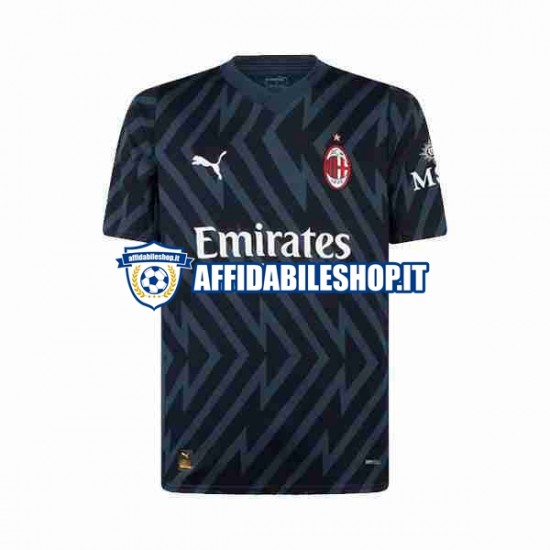 Maglia AC Milan Portiere 2023-2024 Uomo Manica Corta, Gara Terza