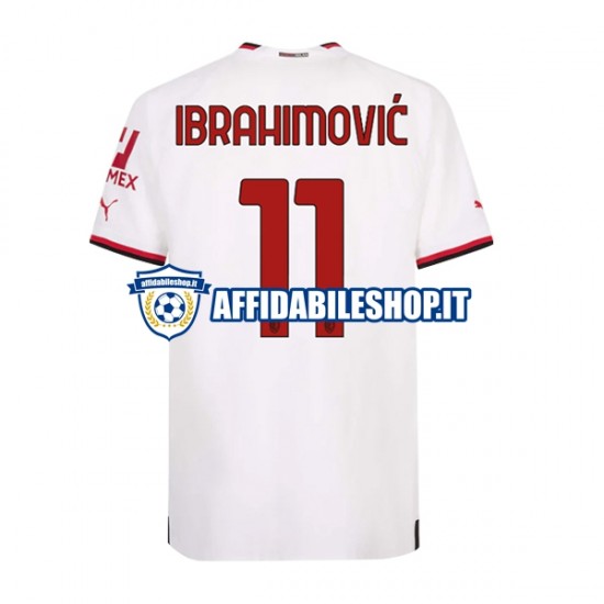 Maglia AC Milan Ibrahimovic 11 2022-2023 Uomo Manica Corta, Gara Away