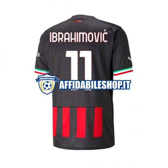 Maglia AC Milan Ibrahimovic 11 2022-2023 Uomo Manica Corta, Gara Home