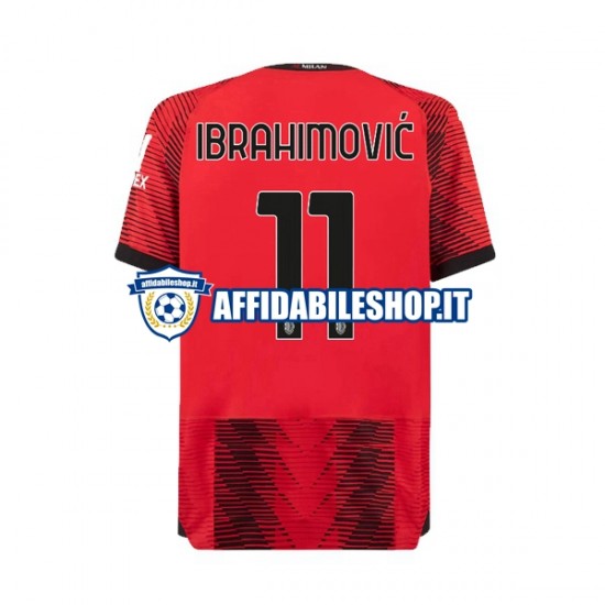 Maglia AC Milan Ibrahimovic 11 2023-2024 Uomo Manica Corta, Gara Home