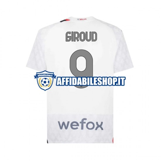 Maglia AC Milan Olivier Giroud 9 2023-2024 Uomo Manica Corta, Gara Away