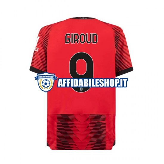 Maglia AC Milan Olivier Giroud 9 2023-2024 Uomo Manica Corta, Gara Home