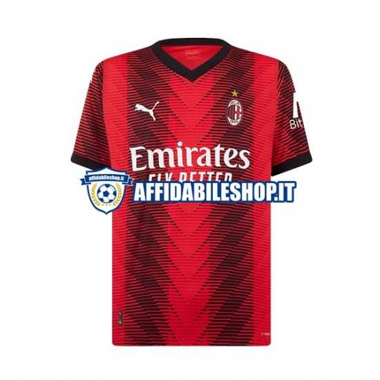 Maglia AC Milan Rafael Leao 10 2023-2024 Bambino 3-13 anni Manica Corta, Gara Home