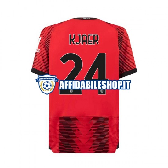 Maglia AC Milan Simon Kjaer 24 2023-2024 Uomo Manica Corta, Gara Home