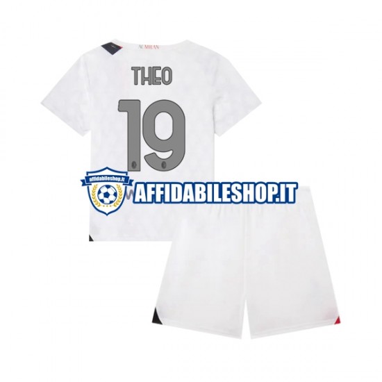 Maglia AC Milan Theo 19 2023-2024 Bambino 3-13 anni Manica Corta, Gara Away