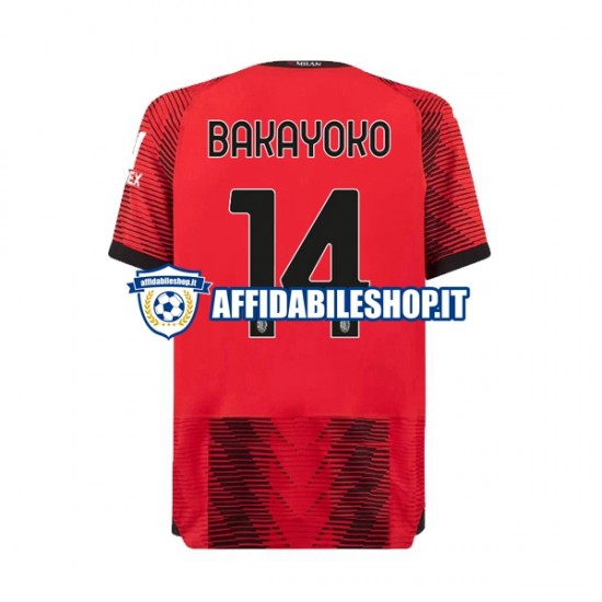 Maglia AC Milan Tiemoue Bakayoko 14 2023-2024 Uomo Manica Corta, Gara Home