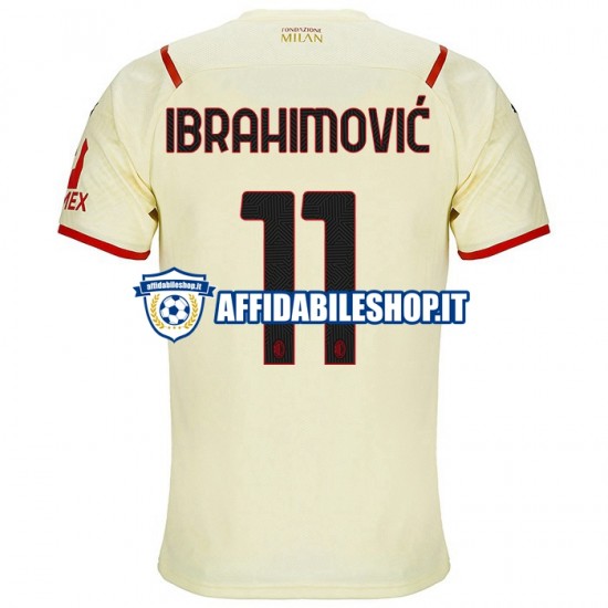 Maglia AC Milan Zlatan Ibrahimovic 11 2021-2022 Uomo Manica Corta, Gara Away