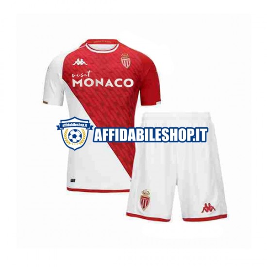 Maglia AS Monaco 2023-2024 Bambino 3-13 anni Manica Corta, Gara Home