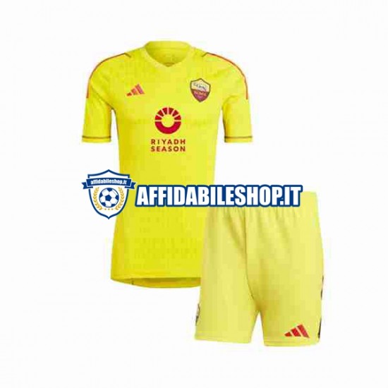 Maglia AS Roma Portiere 2023-2024 Bambino 3-13 anni Manica Corta, Gara Home