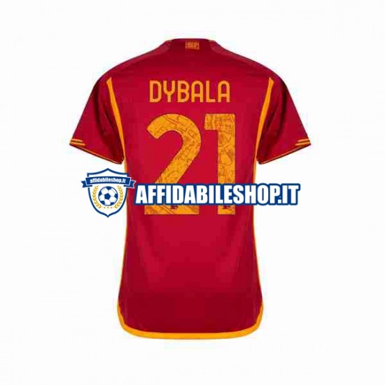 Maglia AS Roma Paulo Dybala 21 2023-2024 Uomo Manica Corta, Gara Home