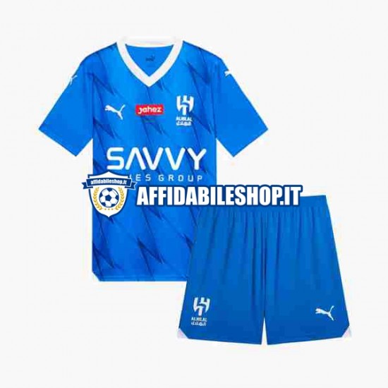 Maglia Al Hilal 2023-2024 Bambino 3-13 anni Manica Corta, Gara Home