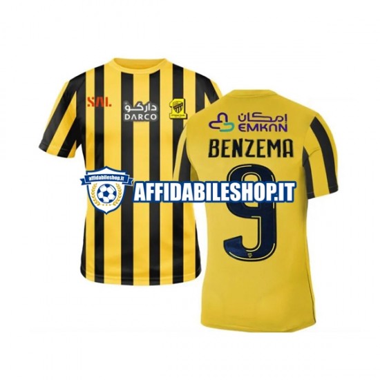 Maglia Al-Ittihad Benzema 9 2022-2023 Uomo Manica Corta, Gara Home