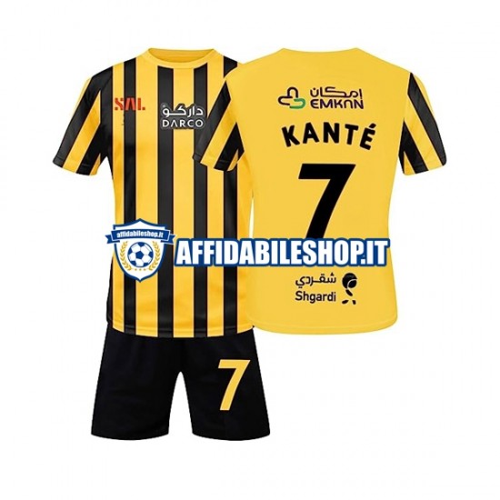 Maglia Al-Ittihad Kante 7 2022-2023 Bambino 3-13 anni Manica Corta, Gara Home