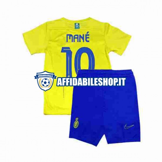 Maglia Al-Nassr Mane 10 2023-2024 Bambino 3-13 anni Manica Corta, Gara Home