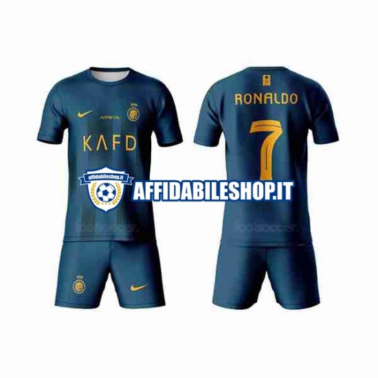 Maglia Al-Nassr Ronaldo 7 2023-2024 Bambino 3-13 anni Manica Corta, Gara Away