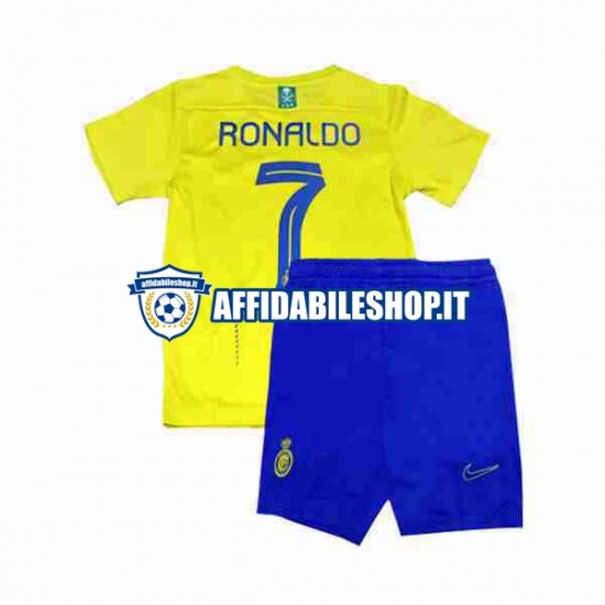 Maglia Al-Nassr Ronaldo 7 2023-2024 Bambino 3-13 anni Manica Corta, Gara Home