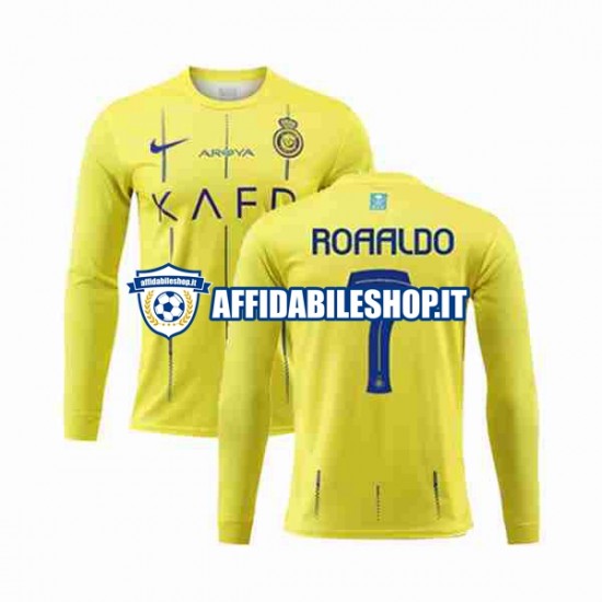 Maglia Al-Nassr Ronaldo 7 2023-2024 Uomo Manica Lunga, Gara Home