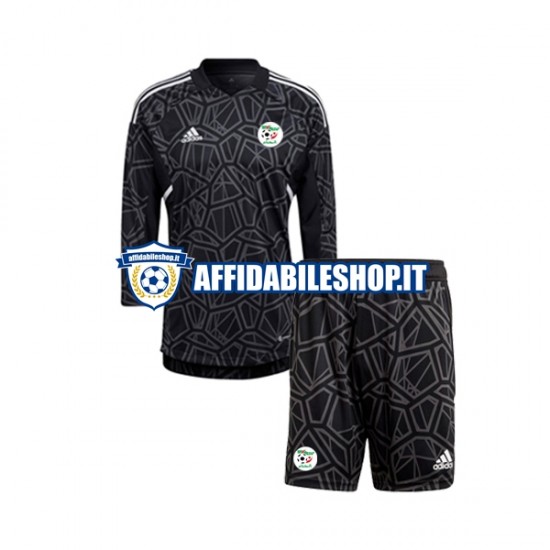 Maglia Algeria Portiere 2022 Bambino 3-13 anni Manica Lunga, Gara Home