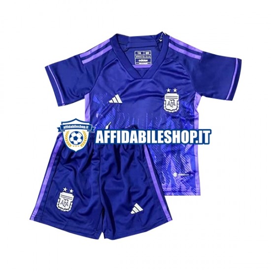 Maglia Argentina World Cup 2022 Bambino 3-13 anni Manica Corta, Gara Away