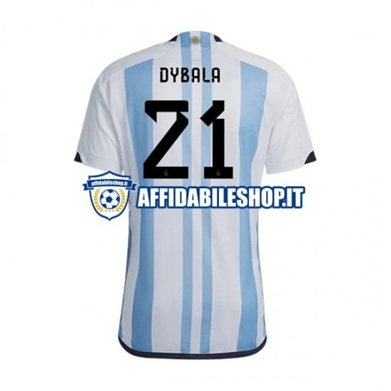 Maglia Argentina Dybala 21 World Cup 2022 Uomo Manica Corta, Gara Home