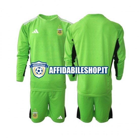 Maglia Argentina Portiere World Cup 2022 Bambino 3-13 anni Manica Lunga, Gara Home